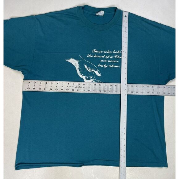 VTG Those Who Hold The Hand Of A Child Are Never Alone Graphic T-shirt Men XXL - Picture 11 of 11